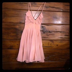 Pink ruffle dress from Lulu’s